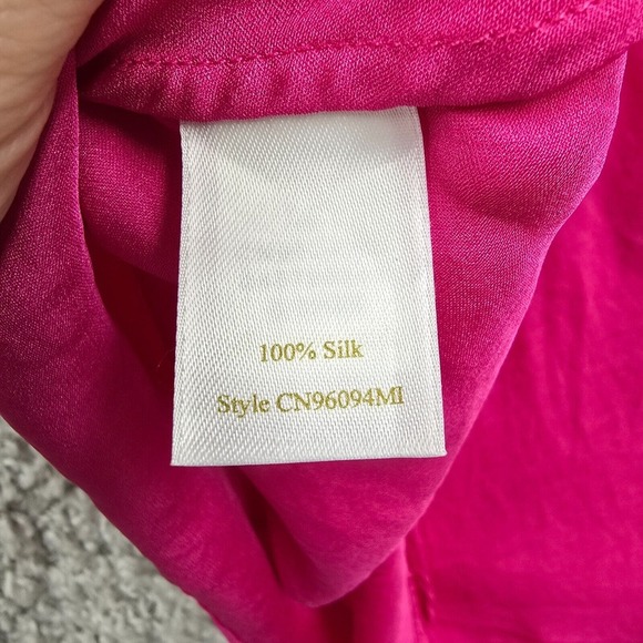 Caslon Babydoll Top Womens Medium Pink Silk Side Zipper Barbiecore Y2K - Picture 6 of 13